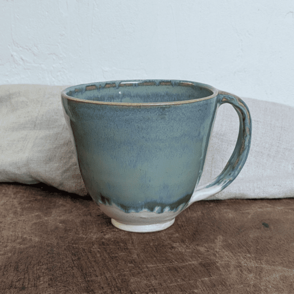 Blue/Green Mug with Hot Chocolate