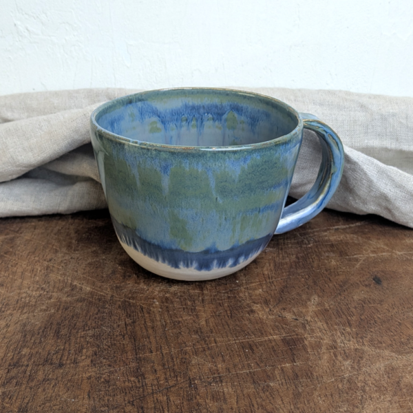 Blue & Green Mug #1 with Hot Chocolate