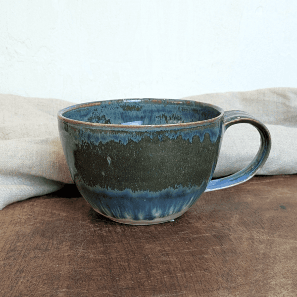 Blue Green Mug #6 with Hot Chocolate
