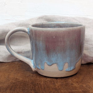 Streaked Blue Mug with Hot Chocolate