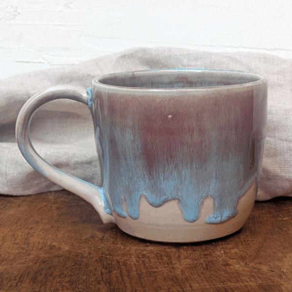 Streaked Blue Mug with Hot Chocolate