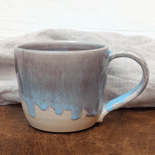 Streaked Blue Mug with Hot Chocolate