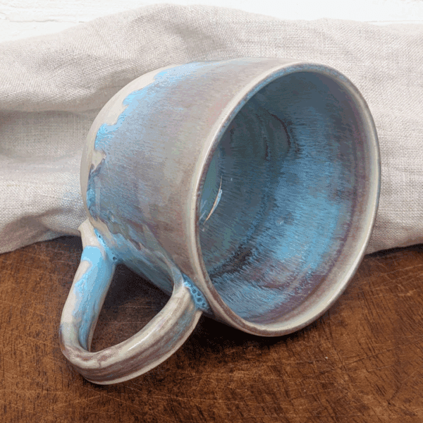 Streaked Blue Mug with Hot Chocolate