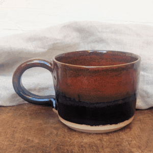 Rusty Mottled Mug with Hot Chocolate