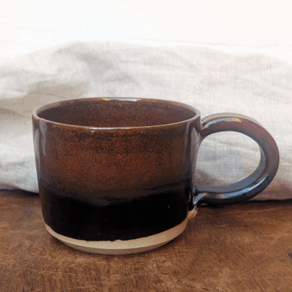 Rusty Mottled Mug with Hot Chocolate