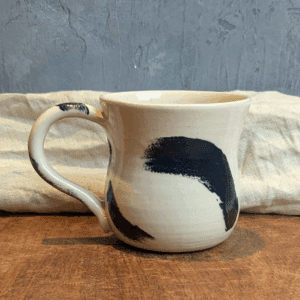 Black Brush Stroke Mug with Hot Chocolate