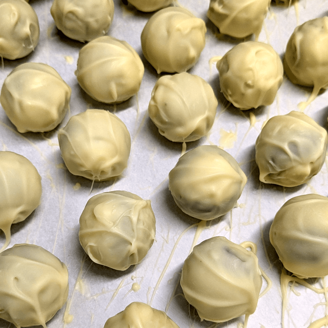 Hazelnut Praline Truffles - White Chocolate